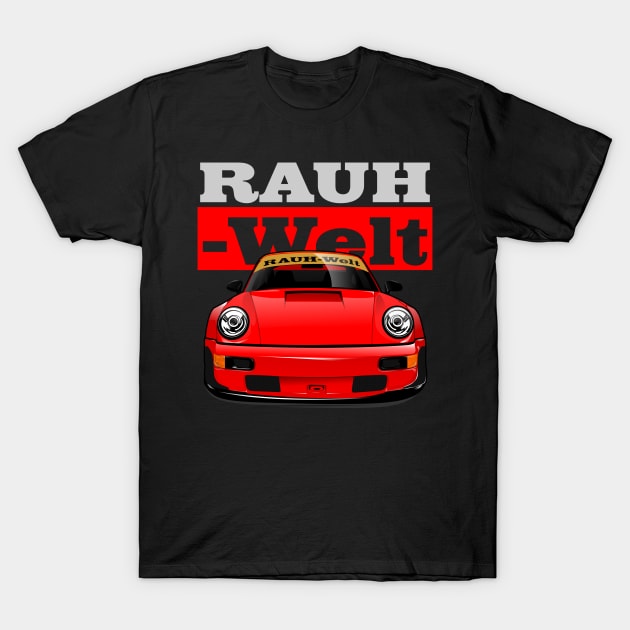 Rauh Welt Begriff Red T-Shirt by aredie19